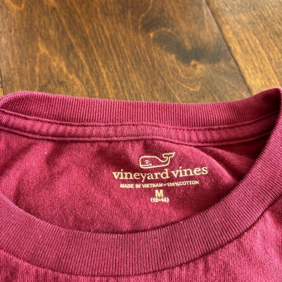 Vineyard Vines Boys Medium 12 / 14 Pullover Long Sleeve Shirt Red Dogs Sunset - Picture 3 of 6